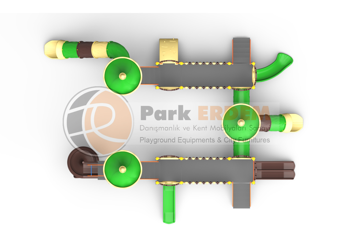 KALE TEMALI BÜYÜK OYUN PARKI PET-17 | 7 Kuleli 6 Kaydıraklı Çocuk Oyun Grubu | PARK ERDEM