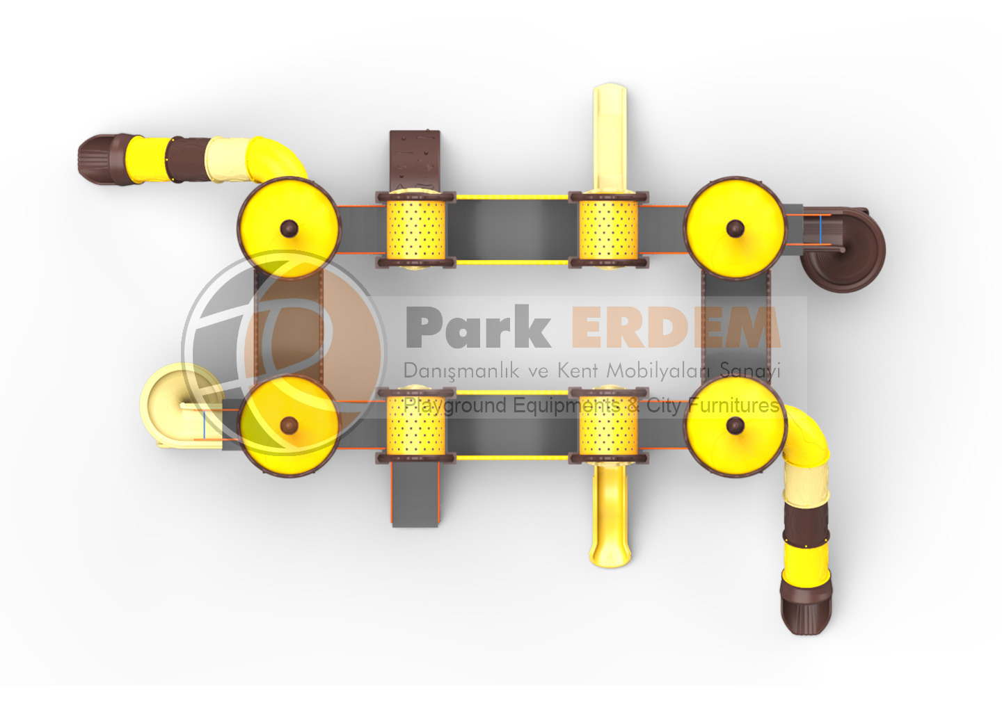 KALE TEMALI BÜYÜK OYUN PARKI PET-18 | 8 Kuleli 6 Kaydıraklı Çocuk Oyun Grubu 