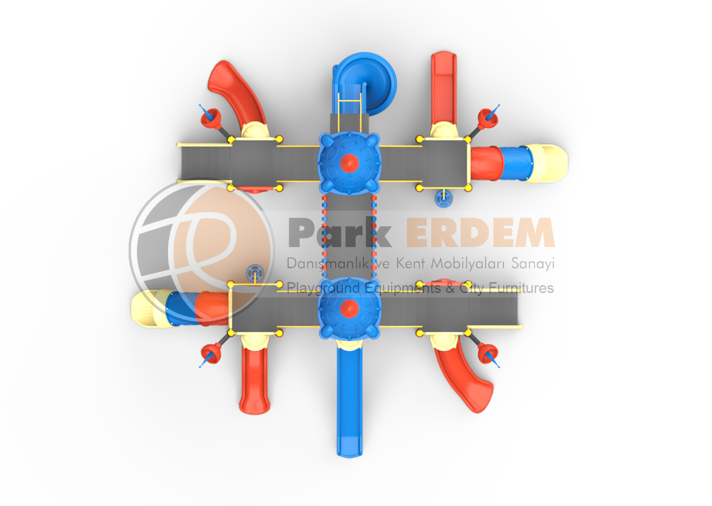 UZAY TEMALI OYUN PARKI PET-20 | 6 Kuleli 8 Kaydıraklı Çocuk Oyun Grubu