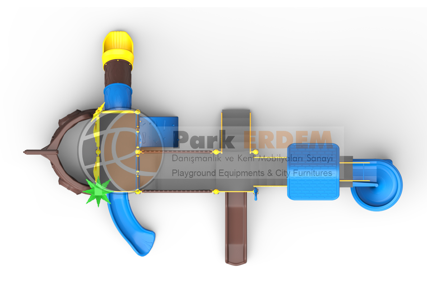 GEMİ TEMALI OYUN PARKI PET-22 | 4 Platformlu 4 Kaydıraklı Çocuk Oyun Grubu | PARK ERDEM