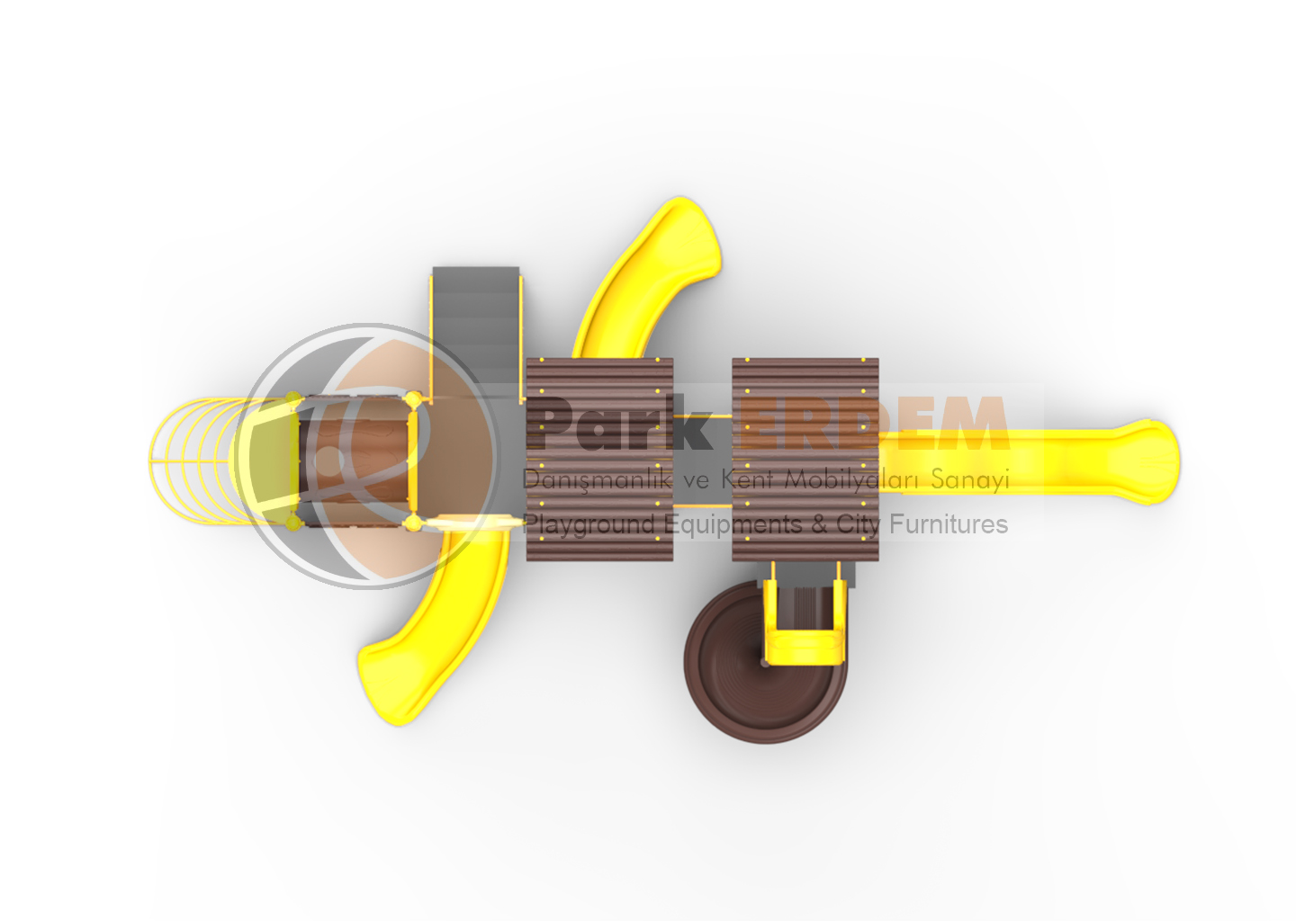 TREN TEMALI ÇOCUK OYUN GRUBU PET-28 | 4 Kaydıraklı & Lokomotif Modüllü Oyun Parkı | PARK ERDEM