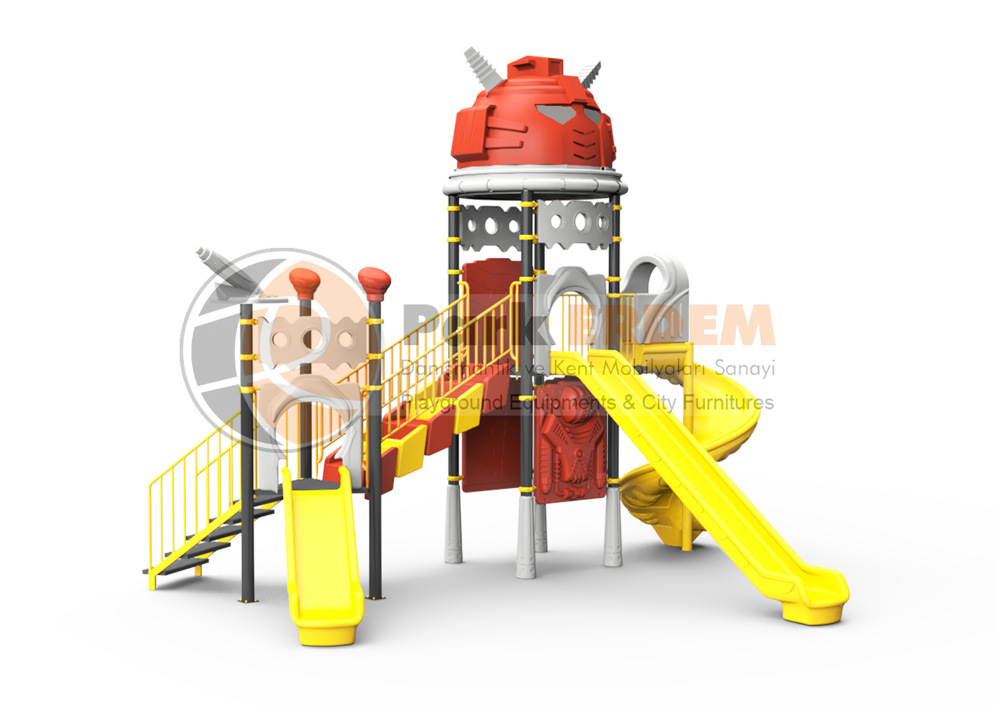 ROBOT TEMALI ÇOCUK OYUN ALANI PET-30 | 3 Kaydıraklı Eğlenceli Oyun Parkı | PARK ERDEM