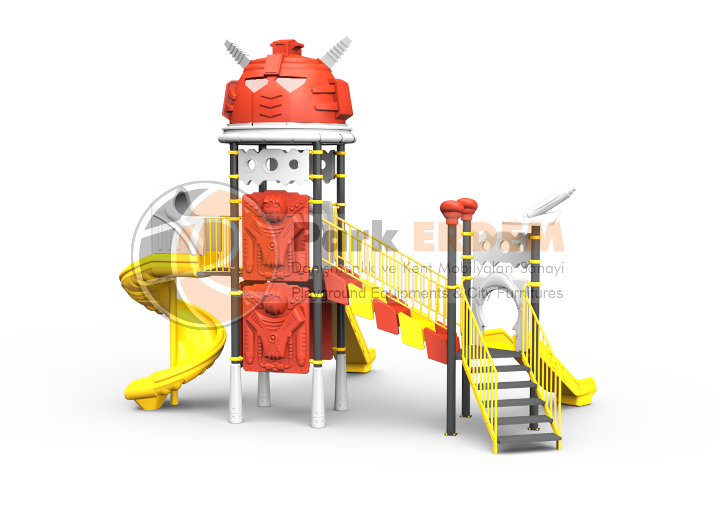 ROBOT TEMALI ÇOCUK OYUN ALANI PET-30 | 3 Kaydıraklı Eğlenceli Oyun Parkı | PARK ERDEM