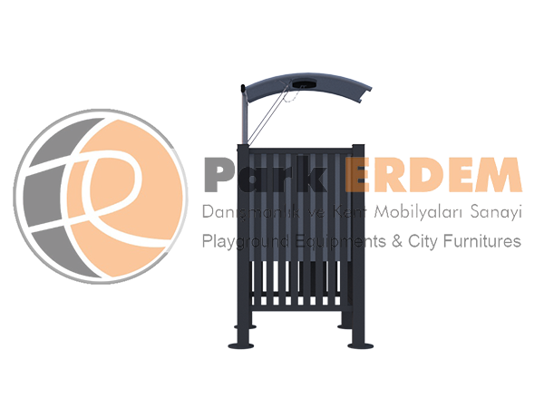 KARE METAL DIŞ MEKAN ÇÖP KOVASI - METAL GÖVDE KARE ÇÖP KUTUSU KÜLLÜKLÜ