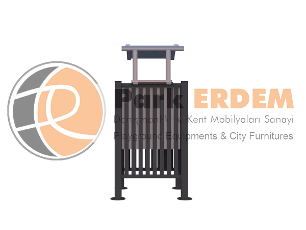 KARE METAL DIŞ MEKAN ÇÖP KOVASI - METAL GÖVDE KARE ÇÖP KUTUSU KÜLLÜKLÜ