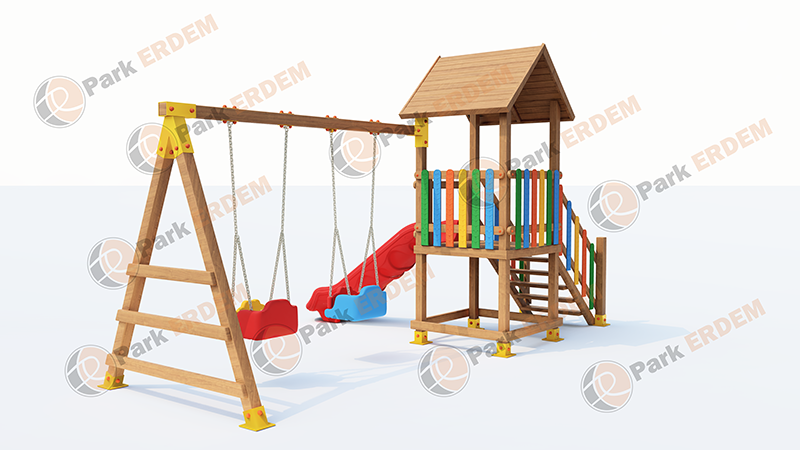 Kampanya - 07 Ekonomik Ahşap Çocuk Oyun Parkı