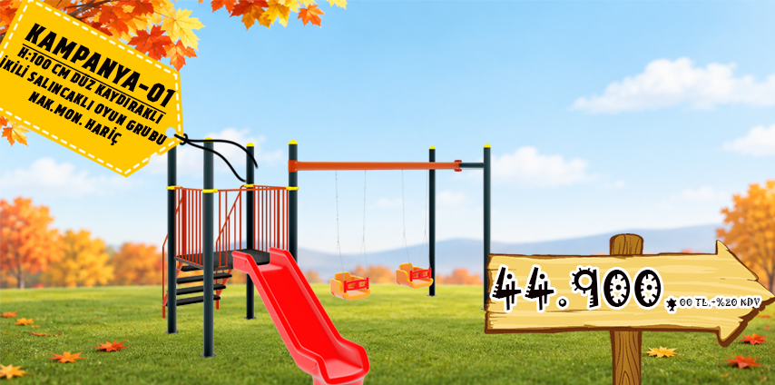 Kampanya 01 Tek Kule 1 Kaydırak 2 Salıncaklı Oyun Parkı