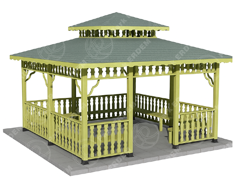 DESENLI KORKULUKLU KARE AHŞAP KAMELYA