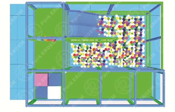 SOFTPLAY ACTIVITY PLAY SET - BALL POOL - DUAL SLIDE - FOAM CUBES - TRIANGULAR FOAM 4X3 M²