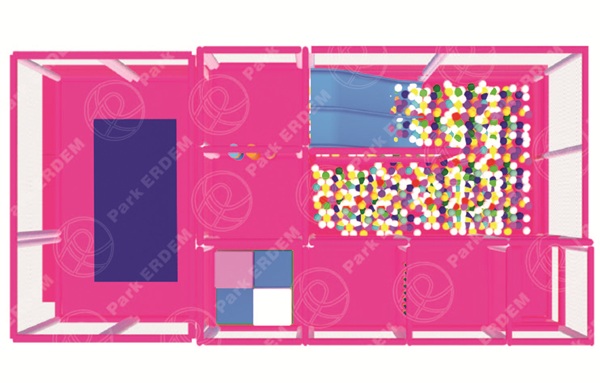 SOFTPLAY ACTIVITY PLAY AREA – BALL POOL – TRAMPOLINE – DUAL SLIDE - 6x3 M²