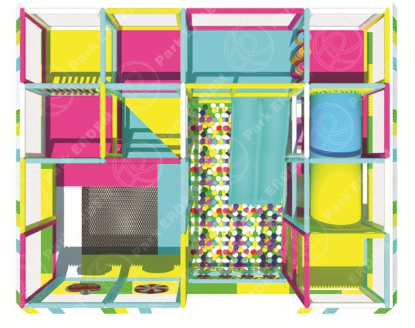 SOFTPLAY ACTIVITY PLAY AREA – BALL POOL – TRAMPOLINE – DUAL SLIDE – TUBE SLIDE – PERFORATED MDF - 4x5  M²