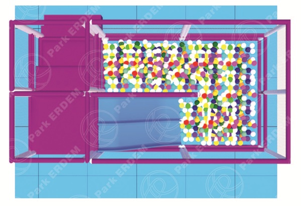 INDOOR BALL POOL 8 M² - DUAL SLIDE - LADDER